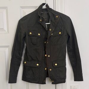 J. Crew Women’s Dark Green Field Jacket with Gold Buttons
